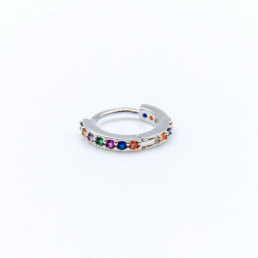 Hoop Rainbow Plateada